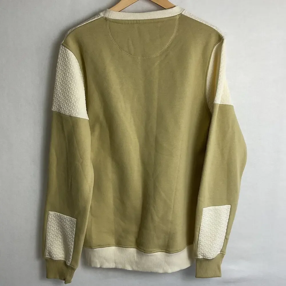 A. Tiziano Tan Khaki Jacquard Knit Crewneck Mens M NWT